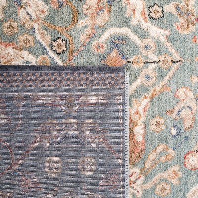 Elysian Blue Oriental Square Rug - Hand-knotted Cotton & Synthetic Blend