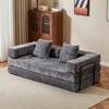 Flannel Floor Sofa Bed - Convertible Lounger with Back Support Pillows for Living & Bedroom - 2 of 4