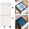 2-Drawer Mobile File Cabinet with Lock,, Space-Saving Document Organizer Fits Letter/A4/Legal Files - 4 of 4