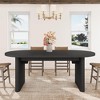 70.8 Inch Oval Dining Table for 6-8 People, Long Large Kitchen Table with Thick Sturdy Wooden Base, Farmhouse Dining Room Table for Kitchen - 2 of 4