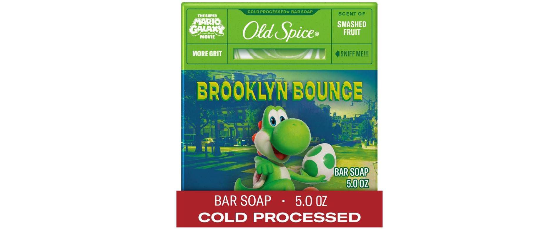 Old Spice x The Super Mario Galaxy Men’s Brooklyn Bounce Cold Processed Bar Soap - Scent of Smashed Fruit - 5oz