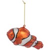 Northlight Glittered Clown Fish Glass Christmas Ornament  - 4.75" - Orange and White - 3 of 4
