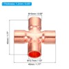 Unique Bargains Plumbing Air Conditioning Refrigeration Copper Thermal Conductivity Cross Pipe Fittings Rose Gold - 2 of 4