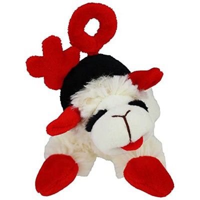 Multipet Lamb Chop with Valentine's Day X and O Headband Dog Toy Small
