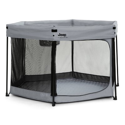 Jeep Hexagon Gray Metal and Plastic Pop Up Play Yard