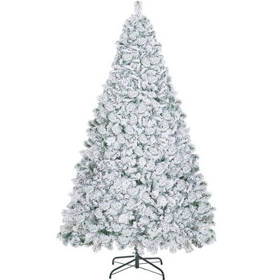 Yaheetech 6Ft/7.5Ft/9Ft Pre-lit Flocked Artificial Christmas Tree