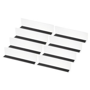 Unique Bargains Acrylic Magnetic Smooth L-Shaped Bedroom Kitchen Office Shelf Dividers 8 Pcs - 1 of 4