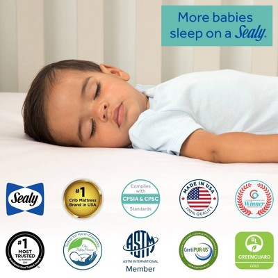 Sealy Orion Lightweight Antibacterial 2-Stage Crib and Toddler Mattress