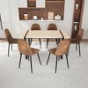 NicBex Dining Table Set for 6 Modern Dining Table with MDF Tabletop, Metal Frame and 6 Suede Chairs for Kitchen - 4 of 4