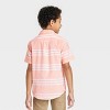 Boys' Horizontal Striped Button-Down Short Sleeve Resort Shirt - Cat & Jack™ Orange - image 2 of 3