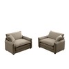 2-Piece Corduroy Deep-Seat Armrest Sofa Set - 3 of 4