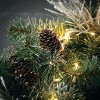 Sullivans Artificial 9' Flocked LED Pine Christmas Garland with Pinecones, Green, Indoor Christmas Decor - 2 of 4