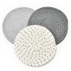 Itopfox Potholders Set of 3, 100% Cotton Thread Weave, Heat Resistant Trivets, Stylish Coasters, Hot Pads for Cooking and Baking, Perfect Gift - 3 of 4