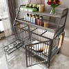 LAOTIES Large Rolling Pet Cage with Feeding Drawer And Storage Rack,Indoor Crate with Stainless Steel Bowls - 3 of 4