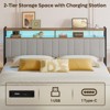 Pinmoco Headboard for King Size Bed with Storage, Linen Upholstered Head Board with LED Light and Charging Station, Gray - 2 of 4