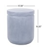 CAVINAS 18.5" Concrete Outdoor Side Table,Patio End Table,Eye-Catching Accent Table for Poolside,Porch&Living Room,Minimalist Outdoor Furniture,Blue - 3 of 4