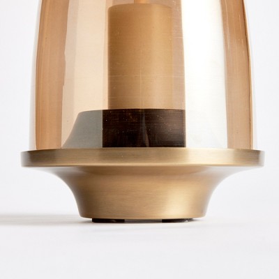 Small Brass and Glass Hurricane Candle Holder