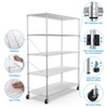 NicBex 82.00" 5-Tier Bookshelf with Wheels & Shelf Liners Bookcases for Living Room Home Office - 4 of 4
