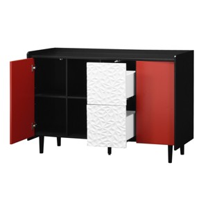 GlasFlength Decorative Storage Cabinets Two Tone Buffet Cabinet with Drawers and Open Shelves for Dining Room, Multicolored, 47.24"*15.74"*31.49" - 1 of 4