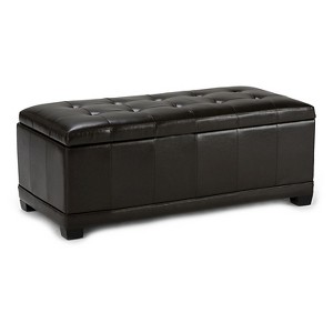 Norwood Storage Ottoman Tanners Brown Faux Leather - Wyndenhall
