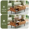 Wood Lift Top Coffee Table with Open Compartment, Lift Tabletop Dining Table for Home Living Room, Office - 4 of 4