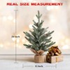 24 Inch Artificial Small Christmas Tree with Base and LED Lights for Home Table Centerpiece Office Desk Decorations - 2 of 4