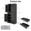 72" Kitchen Storage Cabinet with Fluted Doors, Keyboard Drawers & Adjustable Shelves for Pantry or Entryway-Cuddlewood - 4 of 4