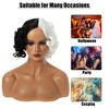 Unique Bargains Women's Curly Wigs 14" Black White with Wig Cap Shoulder Length - 2 of 4