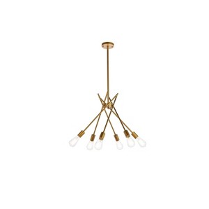 Elegant Lighting Lucca 23 inch pendant in brass - 1 of 4