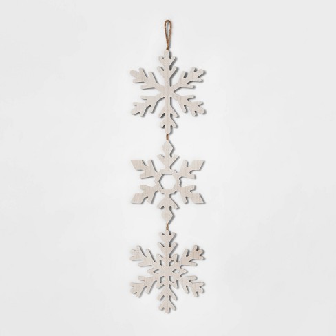 8" Hanging Wood Snowflakes - Wondershop™ - image 1 of 3