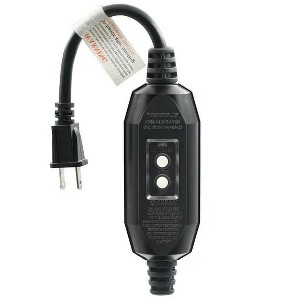 ELEGRP Auto-Monitoring GFCI Replacement Plug Inline Assembly, Manual Reset 15 Amp 2 Wires 2-Prongs,1 FT,UL Listed,1 Pack, Black - 1 of 1