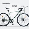 Okak 700C Road Bike with 7 Speed System, Adult Bike with Aluminum Alloy Frame and Rim, Disk Brake Bicycle for Men and Women - 3 of 4