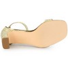 Allegra K Women's Glitter Square Toe Ankle Buckle Strap Chunky Heels Sandals - 4 of 4