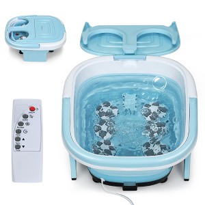 Costway Foldable Foot Spa Bath Motorized Massager w/ Bubble Red Light Timer Heat - 1 of 4