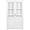 75" Kitchen Storage Cabinet with Glass Doors 4 Built-in Drawers Storage Pantry Display Cabinet for Living Room, Dining Room,Office-Tanpinhause - 3 of 4
