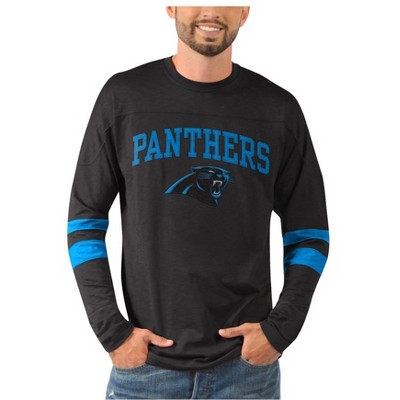 NFL Mens Carolina Panthers Old School Embellished T-Shirt, Black, Small