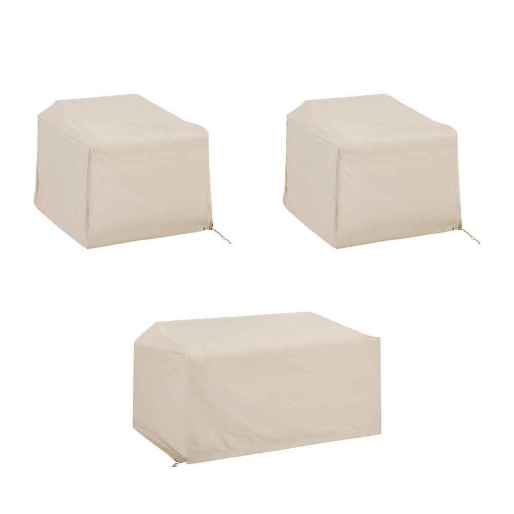 Photos - Furniture Cover Crosley 3pc  Set, Loveseat and Two Chairs, Tan 
