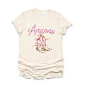 Simply Sage Market Women's Coquette Arizona Cowgirl Boots Short Sleeve Graphic Tee - 1 of 3