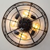 Airsurfer Vintage Flush Mount Ceiling Fan with Lights and Remote, 6-Speed Farmhouse Caged Fan Light for Bedroom, Living Room, or Low Ceilings - 4 of 4