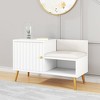 Munora 31.5" Shoe Storage Entryway Bench with Storage Cabinet, White - 4 of 4