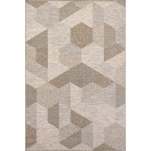 Nuloom Imogene Geometric 4x6 Indoor/Outdoor Area Rug for Living Room Patio Deck Front Porch Kitchen, Tan - 1 of 4