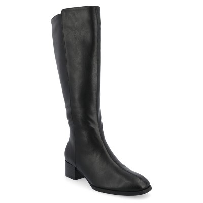 Journee Collection Womens Devri Tru Comfort Foam Stacked Block Heel Square  Toe Boots, Black 6.5