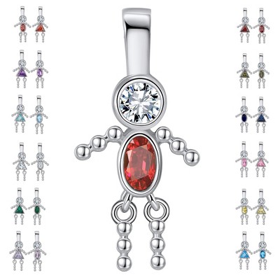 Baby Boy or Girl Birthstone Charm for Mom  Family Tree Grandma Necklace by Ginger Lyne CZ Sterling Silver