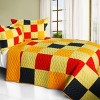 Slickblue Full/Queen 3 PC Quilt Set, Vermicelli-Quilted TC Fabric, Plaid Design, 13 Color Options, 90.5"x90.5" - 4 of 4