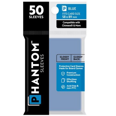 Phantom Sleeves: "Blue Size" (58mm x 89mm) - Gloss/Gloss (50) (Compatible with: Chimera® and More)