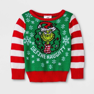 Image of Baby The Grinch 'Define Naughty' Pullover Sweater - Green 0-3M