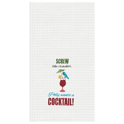 C&F Home Polly Wants a Cocktail! Waffle Weave Kitchen Towel