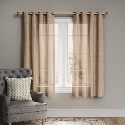 Photo 1 of 1pc Light Filtering Textured Weave Window Curtain Panel - Threshold™ (54"W x 84"L)