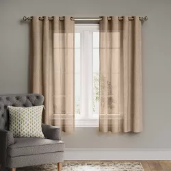 1pc 54"x84" Light Filtering Textured Weave Window Curtain Panel Brown - Threshold™