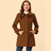 Allegra K Women's Peter Pan Collar Single Breasted Outwear Winter Buttoned Long Coat - 2 of 4